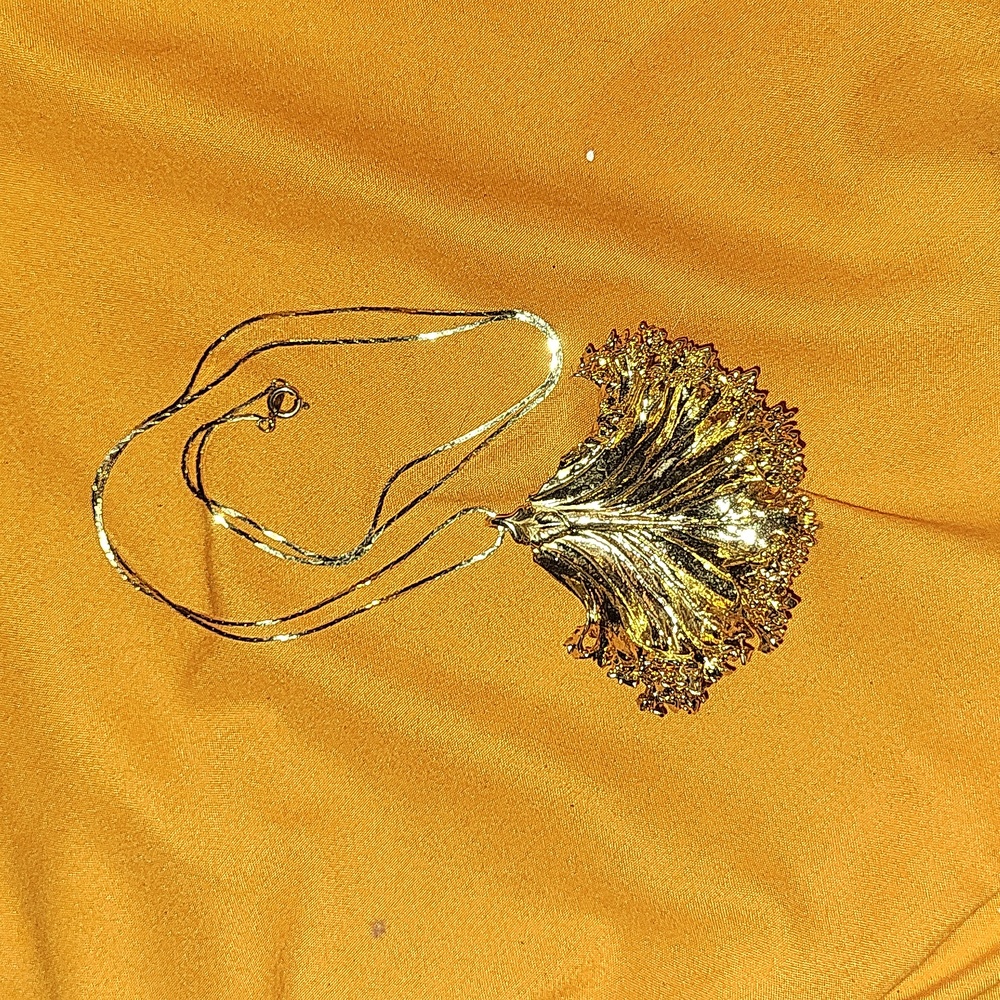 Gold Dipped Leaf Pendant Necklace